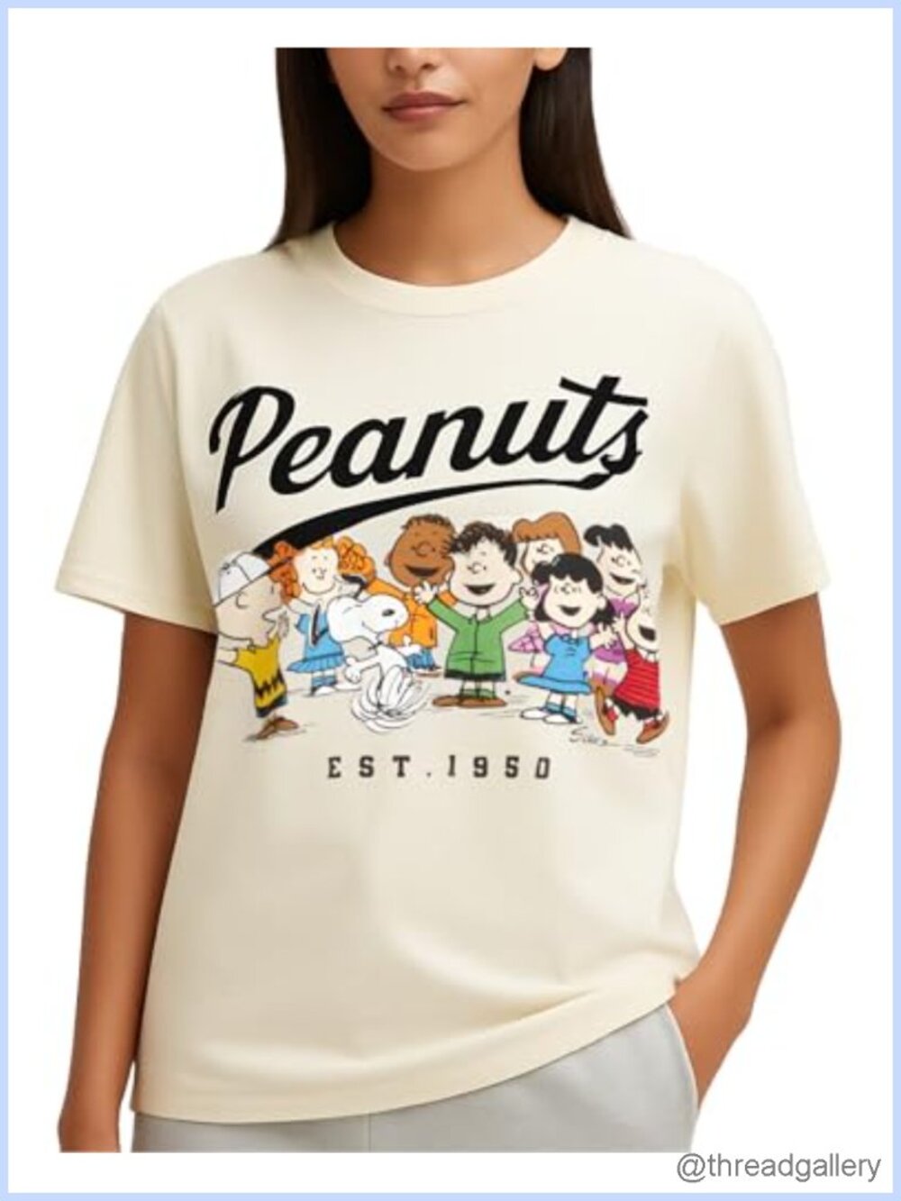 Snoopy Women's Graphic Tee Y2K Baby Tee Crop Top Cotton Blend Crew Neck Short